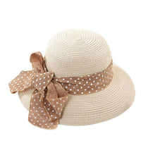Korea Women Big Bowknot Straw Hat Travel Panama Cap Beach Hat Fedora UV Hats ILML