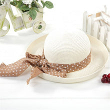 Korea Women Big Bowknot Straw Hat Travel Panama Cap Beach Hat Fedora UV Hats ILML