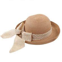 Korea Women Big Bowknot Straw Hat Travel Panama Cap Beach Hat Fedora UV Hats ILML