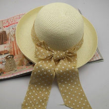Korea Women Big Bowknot Straw Hat Travel Panama Cap Beach Hat Fedora UV Hats ILML