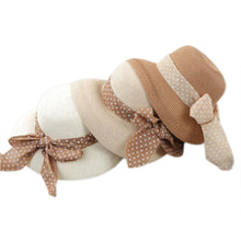 Korea Women Big Bowknot Straw Hat Travel Panama Cap Beach Hat Fedora UV Hats ILML