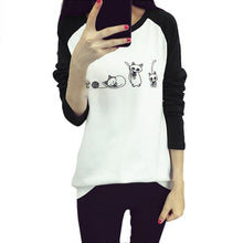 Korean College Wind Women Hoodies Cartoon Cat Sweatshirts Loose Printed Harajuku Hoodie Sudaderas ILML