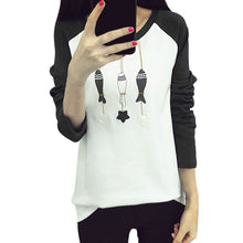 Korean College Wind Women Hoodies Cartoon Cat Sweatshirts Loose Printed Harajuku Hoodie Sudaderas ILML