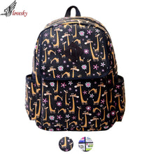 Korean Lovely Printing Canvas School Rucksack Youth Women Backpacks Shoulder Bag Fast Shipping ILML