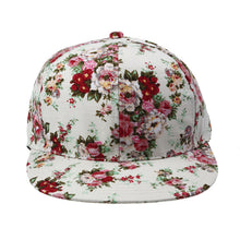 Korean Women Floral Hip-Hop Hat Flat Adjustable Baseball Cap ILML