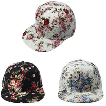 Korean Women Floral Hip-Hop Hat Flat Adjustable Baseball Cap ILML