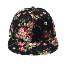 Korean Women Floral Hip-Hop Hat Flat Adjustable Baseball Cap ILML