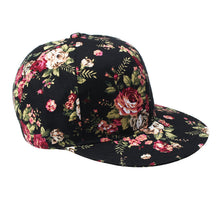 Korean Women Floral Hip-Hop Hat Flat Adjustable Baseball Cap ILML