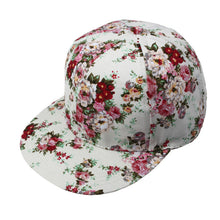 Korean Women Floral Hip-Hop Hat Flat Adjustable Baseball Cap ILML