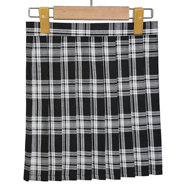 Lady Girls Plaid Pleated Mini Skirt Uniform Cosplay Japanese School Skirts S-XL ILML