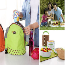 Large-capacity Family Lunch Box Cooler Zipper Canvas Bag Bento Dot Lunch Pouch Insulation Picnic travel Bags ILML