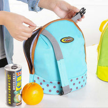 Large-capacity Family Lunch Box Cooler Zipper Canvas Bag Bento Dot Lunch Pouch Insulation Picnic travel Bags ILML
