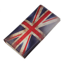 Leather Wallet Women Wallet men Paris Tower London British Flag Pattern Long Purse Clutch Wallets Bag Card Holder ILML