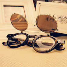 Leopard Double Sun Glasses for Women Mens Flip Punk Sunglasseetal Frame Spectacles Eyewear Goggles Unisex ILML