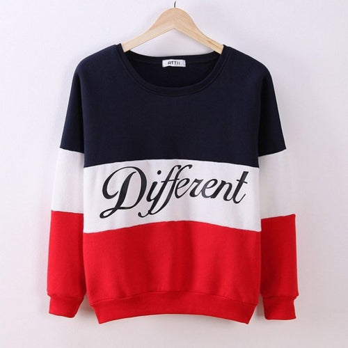 Letter Printed Women Pullovers Tops Sweat Shirt Blouse Sweater Thick Tracksuits Sudaderas Clothes ILML