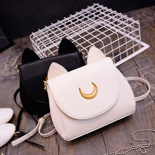 Lovely Cute Sailor Moon Women Shoulder Bag Ladies Cat ears Luna Leather Chain Hbag Tote Purse Wallet Crossbody Messenger ILML