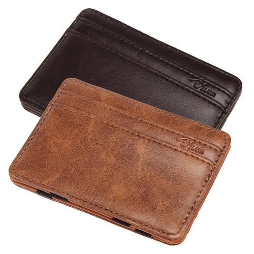 Luxury Mini Neutral Magic Bifold Leather Wallet Card Holder Wallet Purse ILML