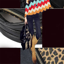 Luxury Women hbag Bag Shining Paillette Leather Leopard Tassels Messenger Bags Clutch Satchel bolsa feminina Tote ILML