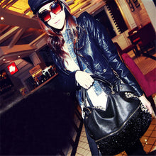 Luxury Women hbag Bag Shining Paillette Leather Leopard Tassels Messenger Bags Clutch Satchel bolsa feminina Tote ILML