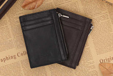 Luxury Retro Zipper Mens Leather Wallet Credit ID Card Purse ILML