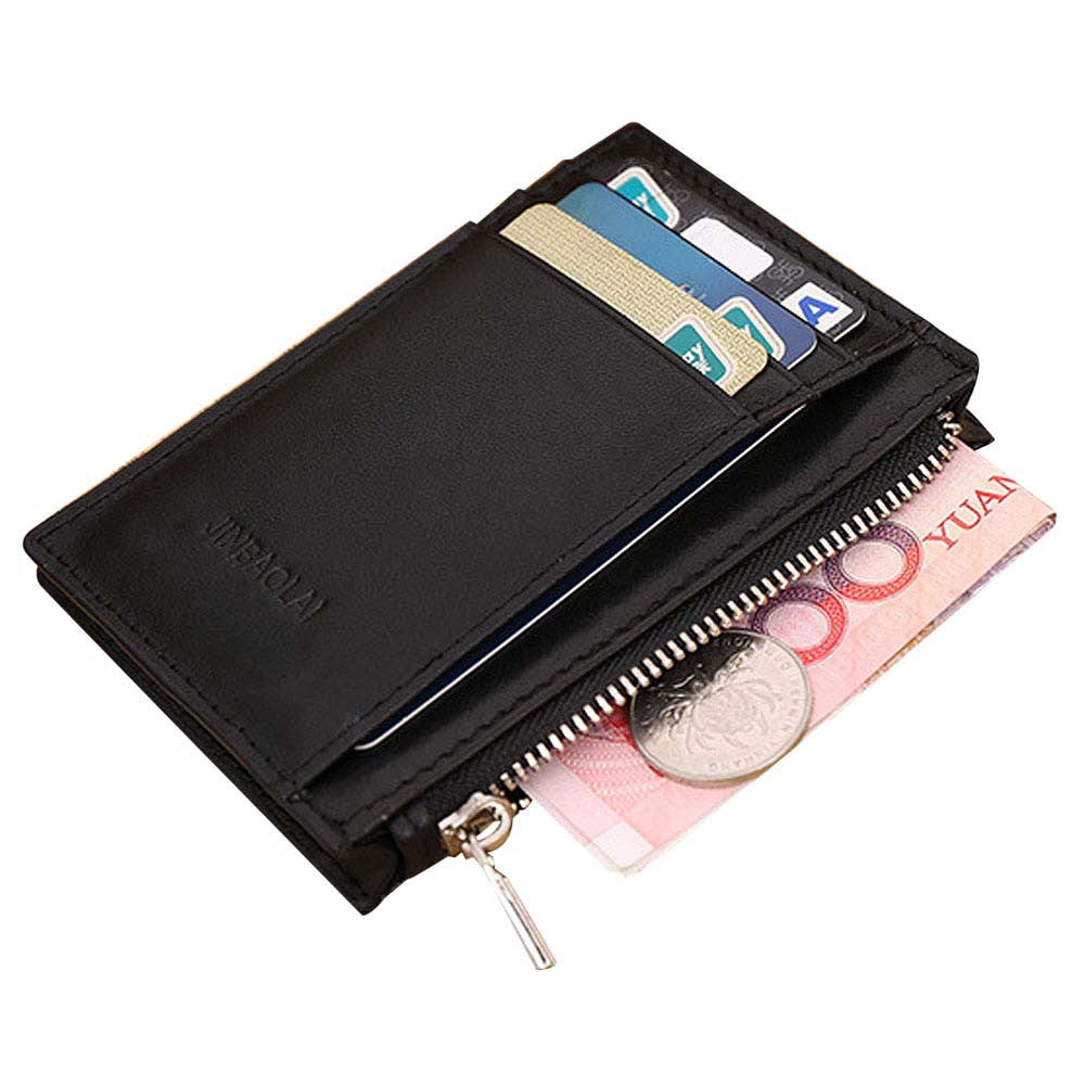 Luxury Retro Zipper Mens Leather Wallet Credit ID Card Purse ILML