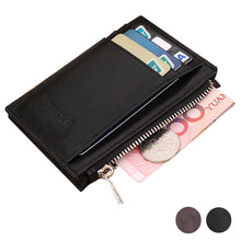 Luxury Retro Zipper Mens Leather Wallet Credit ID Card Purse ILML