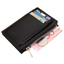 Luxury Retro Zipper Mens Leather Wallet Credit ID Card Purse ILML
