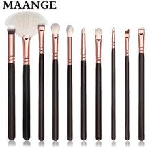 Maange 10 Pcs Eye Makeup Brushes Eyeshadow Blending brush Powder Foundation wood rose gold ovale Make up brush pinceaux kit ILML