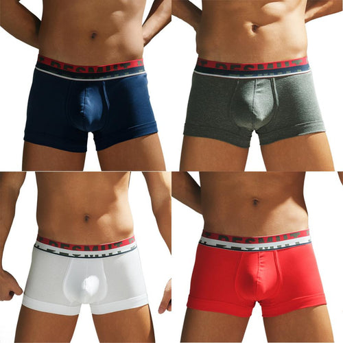 Men Boxer Underwear Bulge Pouch Boxers Shorts Solid Color Mens Underpants ILML