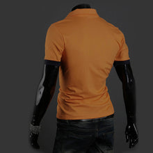 Men's Casual Tops Tee V Neck Polo Shirts Slim Fit Short Sleeve Clothes U-XXXL 10 Colors ILML
