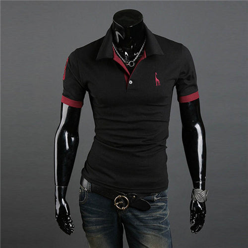 Men's Casual Tops Tee V Neck Polo Shirts Slim Fit Short Sleeve Clothes U-XXXL 10 Colors ILML
