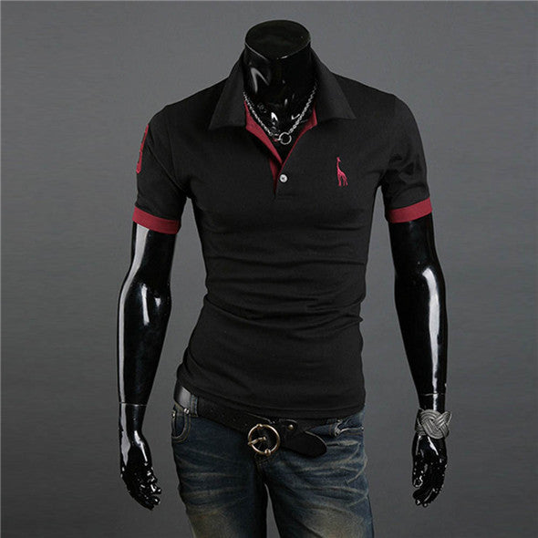 Men's Casual Tops Tee V Neck Polo Shirts Slim Fit Short Sleeve Clothes U-XXXL 10 Colors ILML