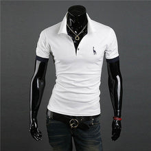 Men's Casual Tops Tee V Neck Polo Shirts Slim Fit Short Sleeve Clothes U-XXXL 10 Colors ILML