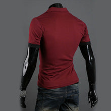 Men's Casual Tops Tee V Neck Polo Shirts Slim Fit Short Sleeve Clothes U-XXXL 10 Colors ILML