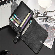 Men's wallet Leather Card Holder Purse Clutch Wallets Billfold Zip Wallet bag Men visiting cards Cover on the passport Carteira ILML