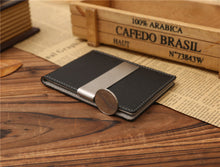Mens Leather Magic Credit Card ID Holder Money Clip Wallet ILML