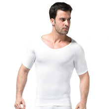 Mens Slimming V-neck T Shirt Waist Cincher Belly Fitness Body Shaper Underwear Shapewear Bodysuit  ILML