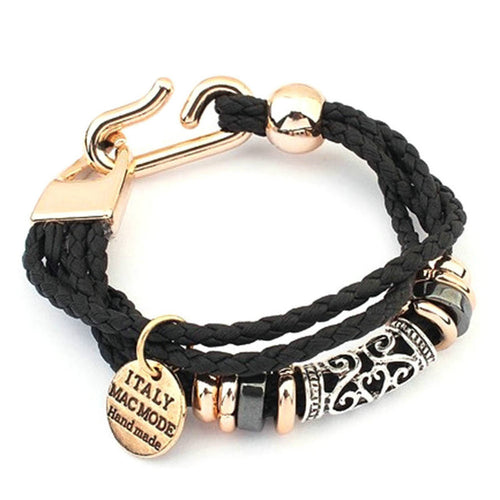 Mens Wrap Multilayer Leather Bracelet Braided Rope Jewelry Accessories P18 ILML