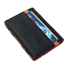 Mens transverse Faux Leather Magic Credit Card Money Clip ILML