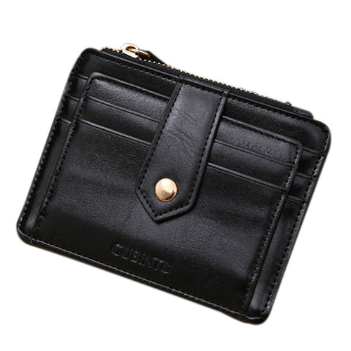 Mini Leather Zipper Credit Card ID Luxury Money Wallet cards holder ILML