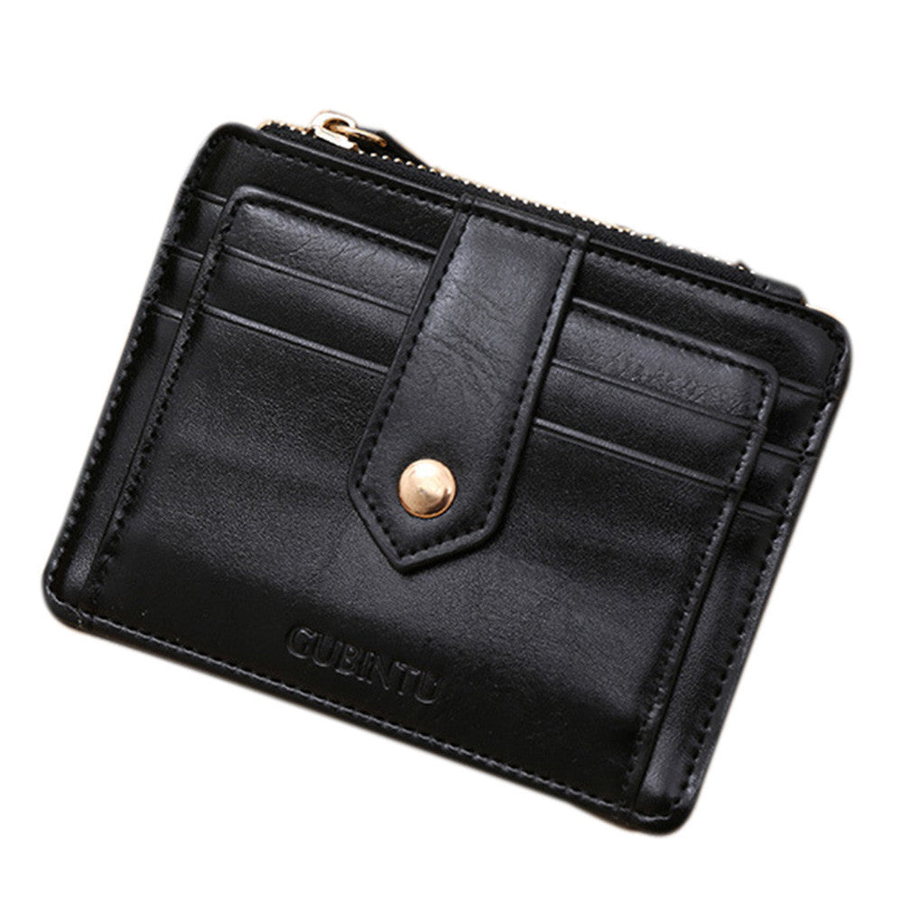 Mini Leather Zipper Credit Card ID Luxury Money Wallet cards holder ILML