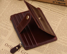 Mini Leather Zipper Credit Card ID Luxury Money Wallet cards holder ILML