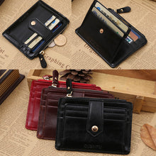 Mini Leather Zipper Credit Card ID Luxury Money Wallet cards holder ILML
