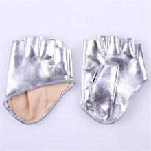 Mode Frauen PU-lederne Punk Halb Palm Finger Driving Dacning anzeigen Handschuhe  ILML