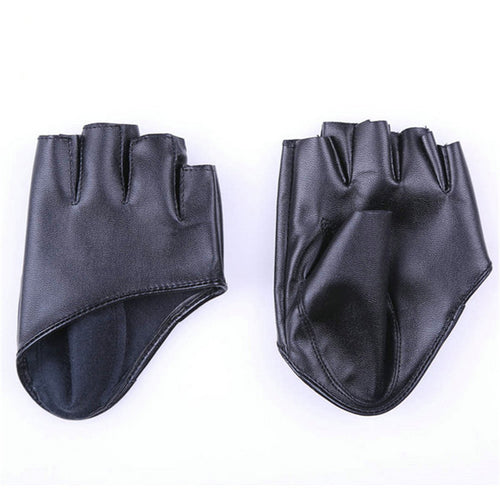 Mode Frauen PU-lederne Punk Halb Palm Finger Driving Dacning anzeigen Handschuhe  ILML