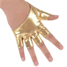 Mode Frauen PU-lederne Punk Halb Palm Finger Driving Dacning anzeigen Handschuhe  ILML