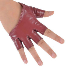 Mode Frauen PU-lederne Punk Halb Palm Finger Driving Dacning anzeigen Handschuhe  ILML