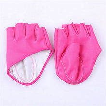 Mode Frauen PU-lederne Punk Halb Palm Finger Driving Dacning anzeigen Handschuhe  ILML