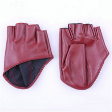 Mode Frauen PU-lederne Punk Halb Palm Finger Driving Dacning anzeigen Handschuhe  ILML