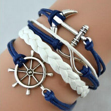 Multi-style Hmade Bracelets Anchor Rudder Design Owl Leaf Bird Compass Love Heart For Women Men Alloy Wrap Charms Bracelet ILML